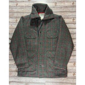 Johnson Woolen Mills outdoor wool hunting coat sz 44 andirondack plaid VTG 90's